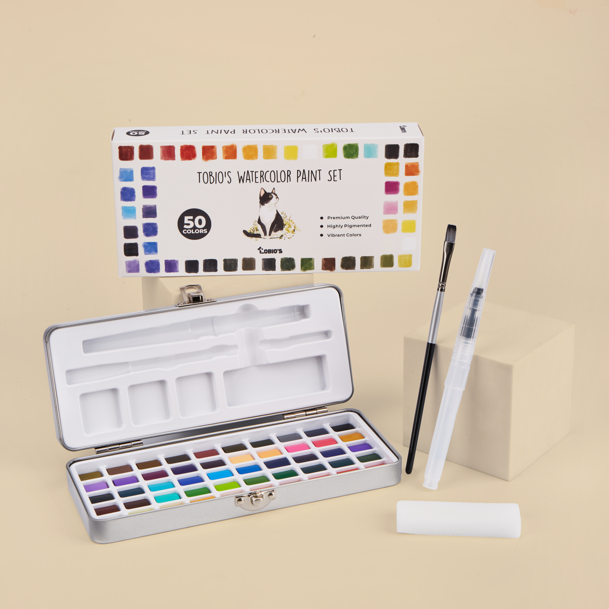Tobio’s™ Aquarellfarben-Set, 50 Farben