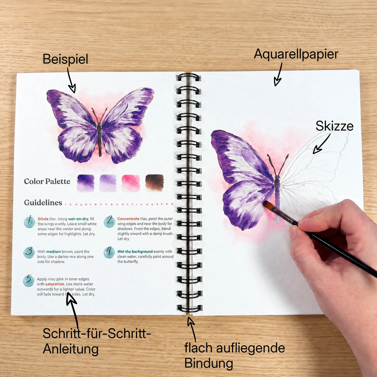 Aquarell-Arbeitsbuch für Anfänger