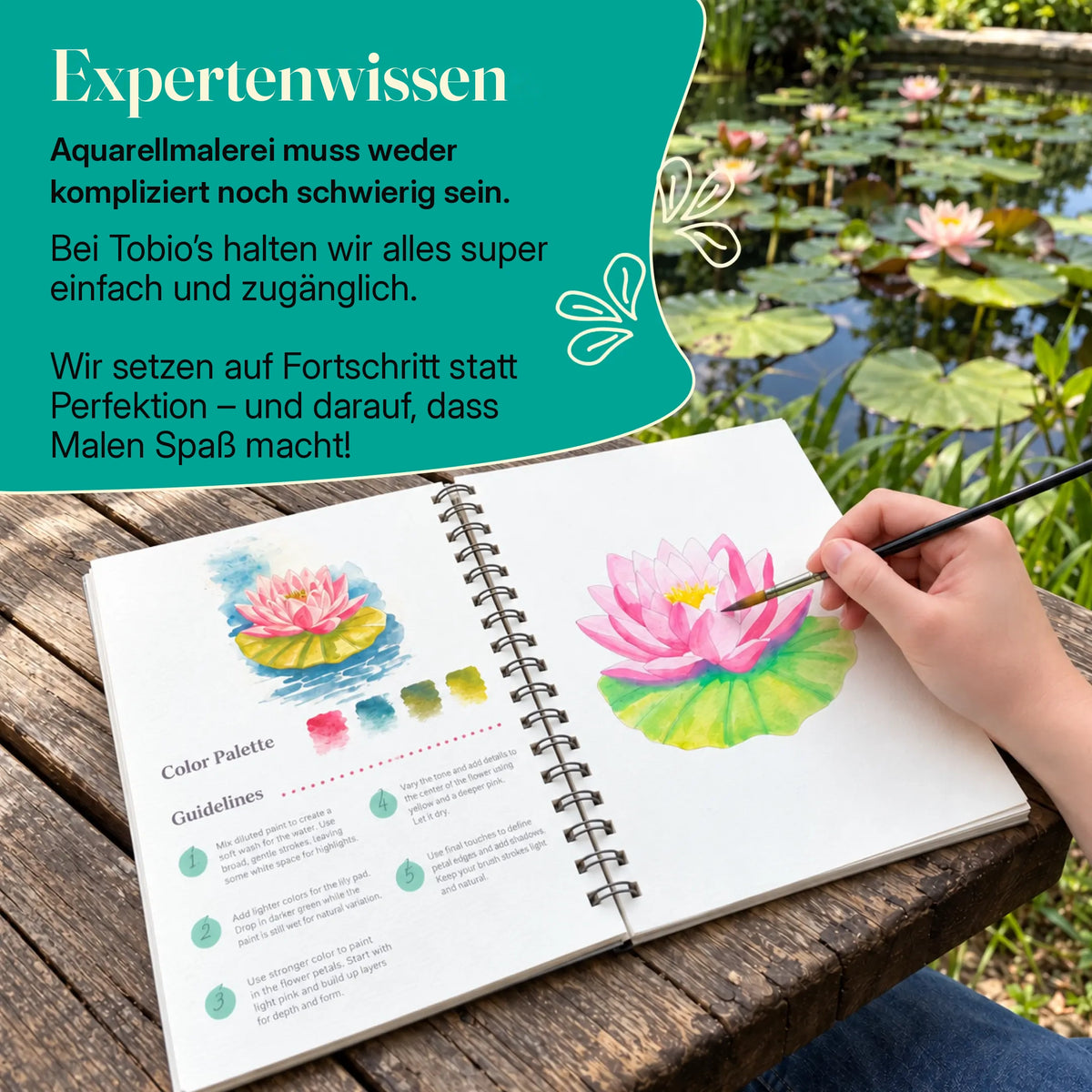 Aquarell-Arbeitsbuch für Anfänger